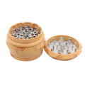 Premium Wood Handmade Herb Grinder 63 MM 4 Layers Tobacco Grinder with Sharp Teeth